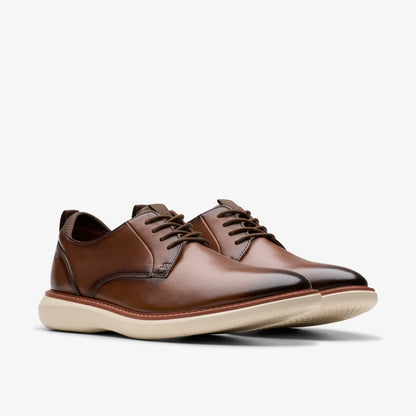 Clarks Brantin Plain Dark Tan Leather