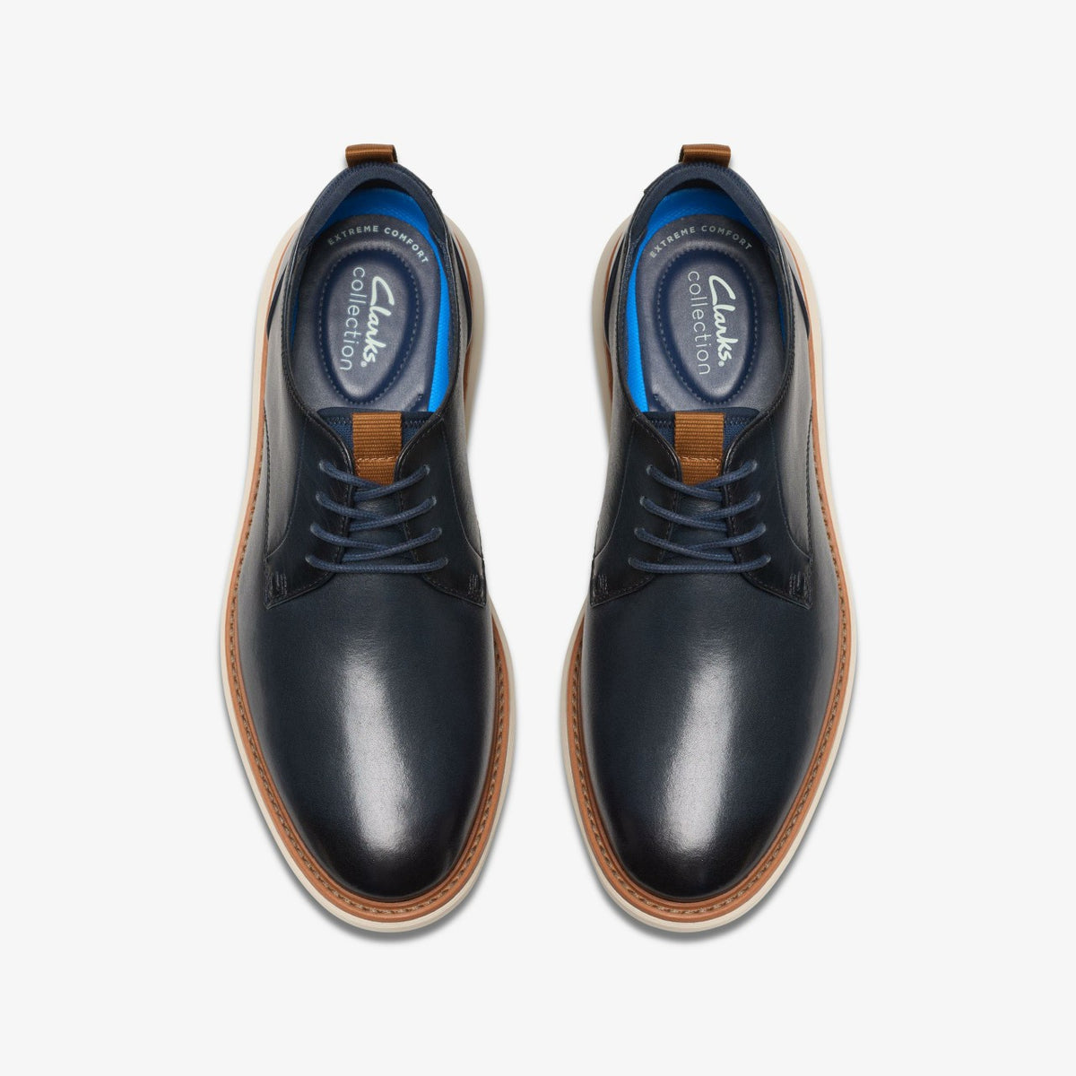 Clarks Brantin Plain Navy Leather