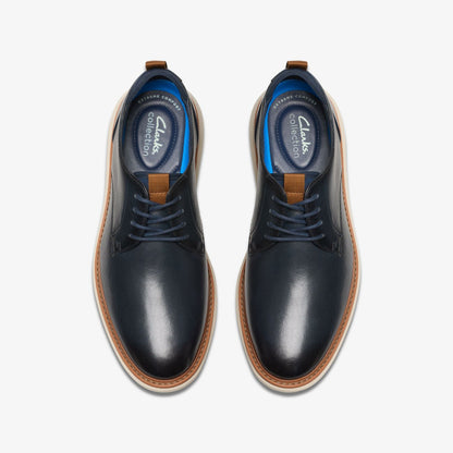 Clarks Brantin Plain Navy Leather