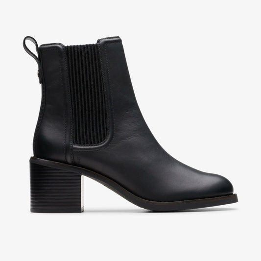 Clarks Chamberly Top Black Leather