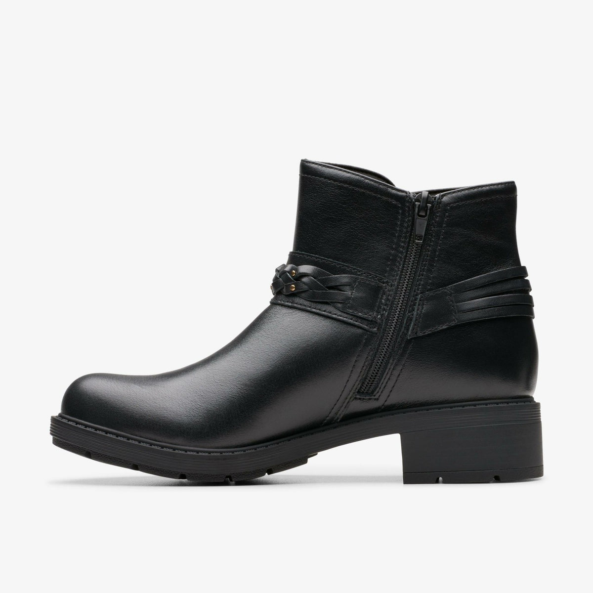 Clarks Hearth Kaylie Ankle Boot Black Leather