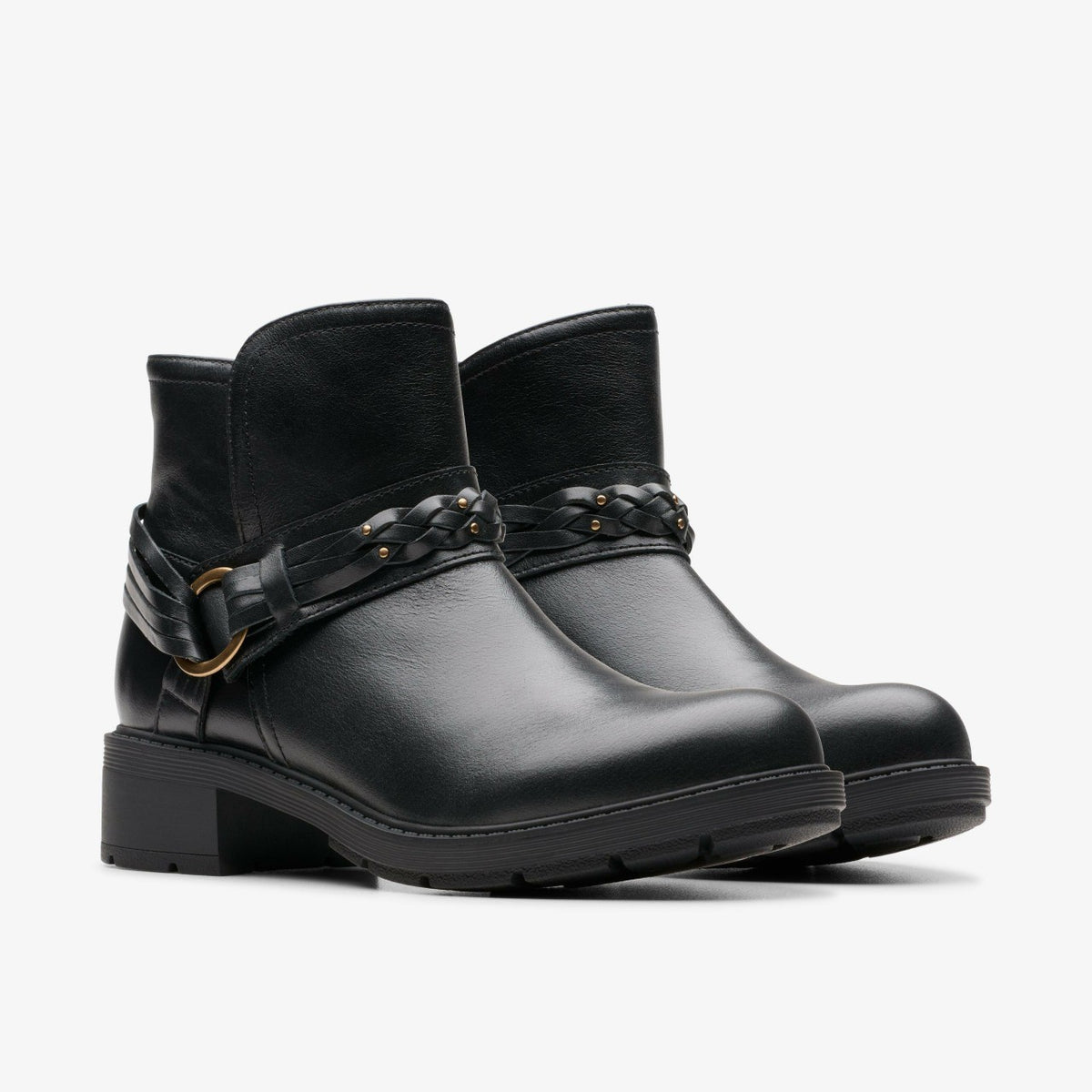 Clarks Hearth Kaylie Ankle Boot Black Leather