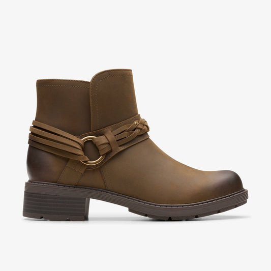 Clarks Hearth Kaylie Ankle Boot Mushroom Oily
