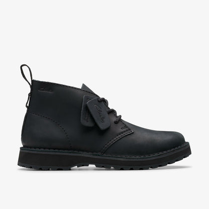 Clarks Solsbury Desert Boot Black Leather