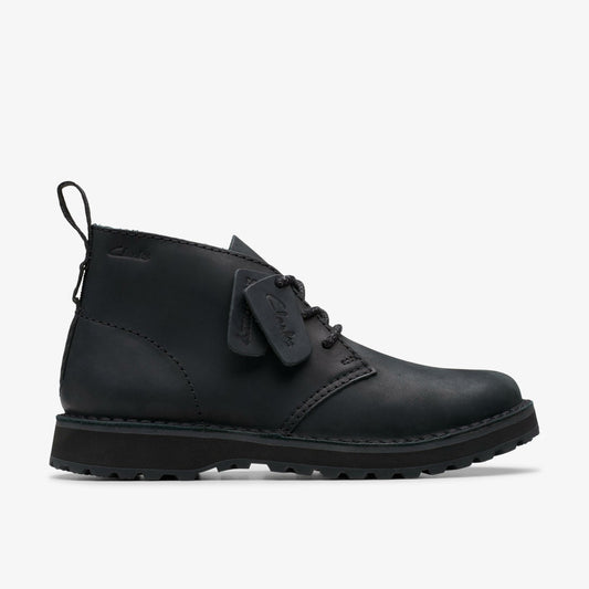 Clarks Solsbury Desert Boot Black Leather