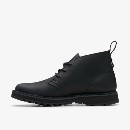 Clarks Solsbury Desert Boot Black Leather