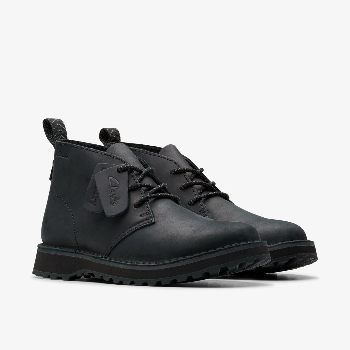 Clarks Solsbury Desert Boot Black Leather