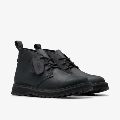 Clarks Solsbury Desert Boot Black Leather