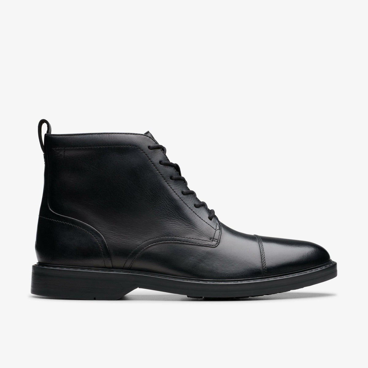 Clarks Aldwin Cap Black Leather