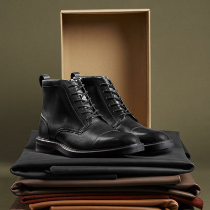 Clarks Aldwin Cap Black Leather