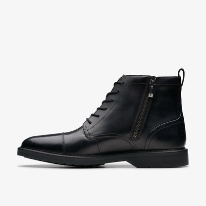 Clarks Aldwin Cap Black Leather