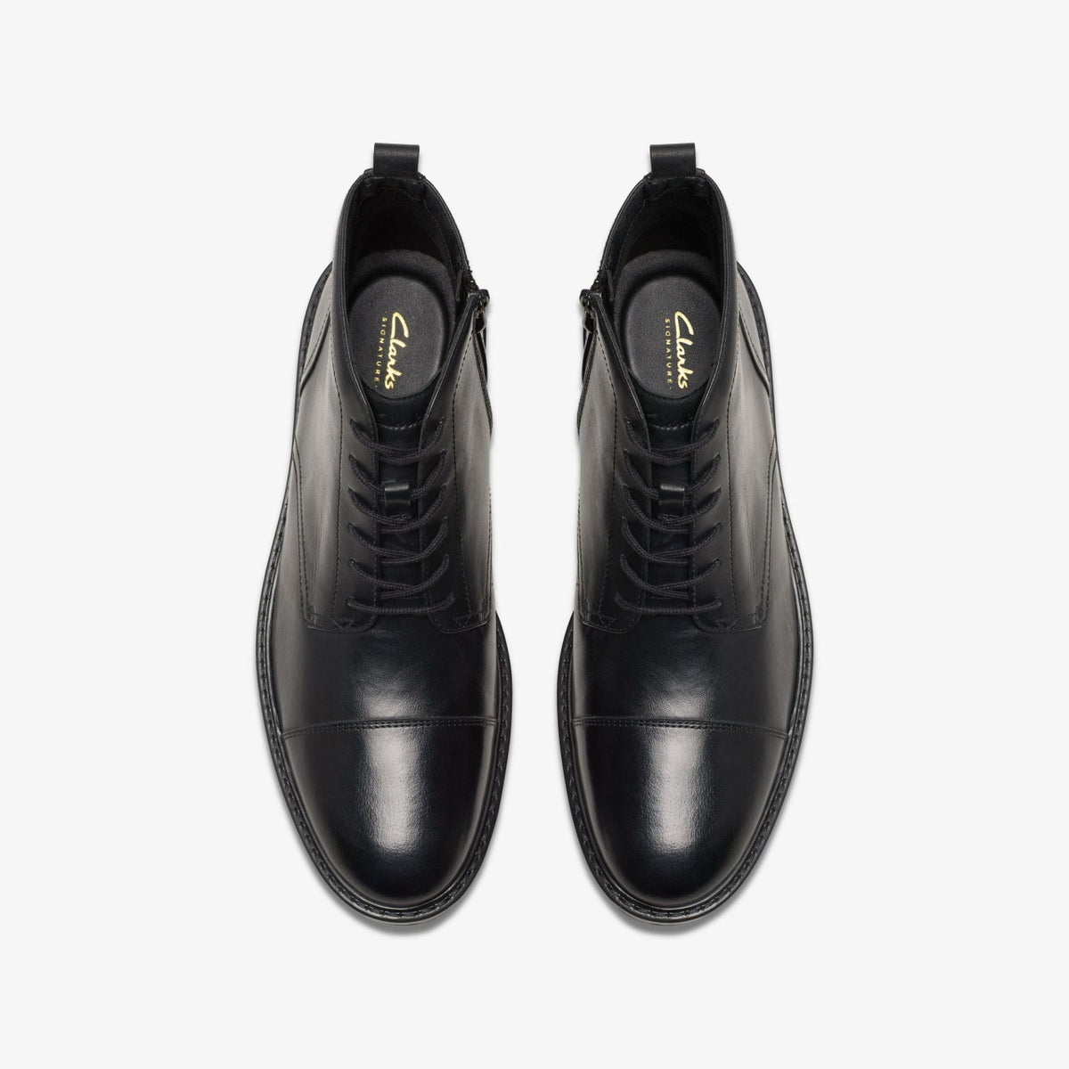 Clarks Aldwin Cap Black Leather
