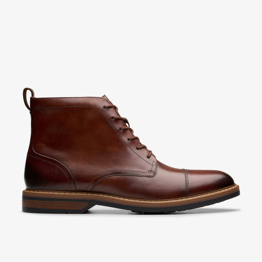 Clarks Aldwin Cap Mid Tan Leather