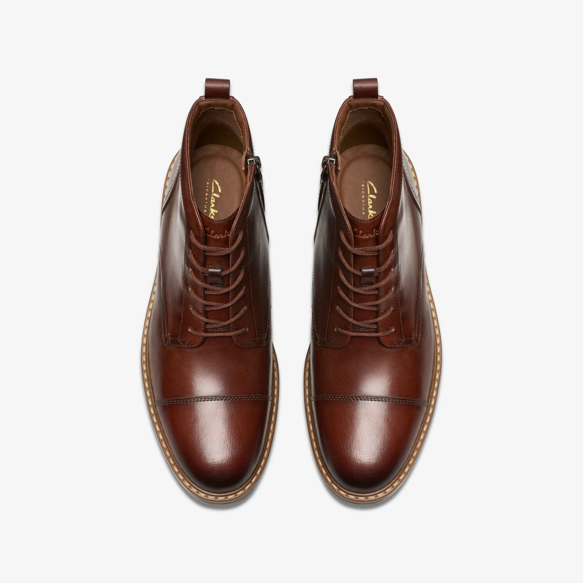 Clarks Aldwin Cap Mid Tan Leather