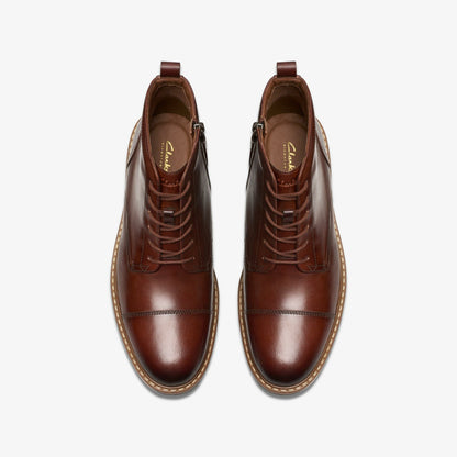 Clarks Aldwin Cap Mid Tan Leather
