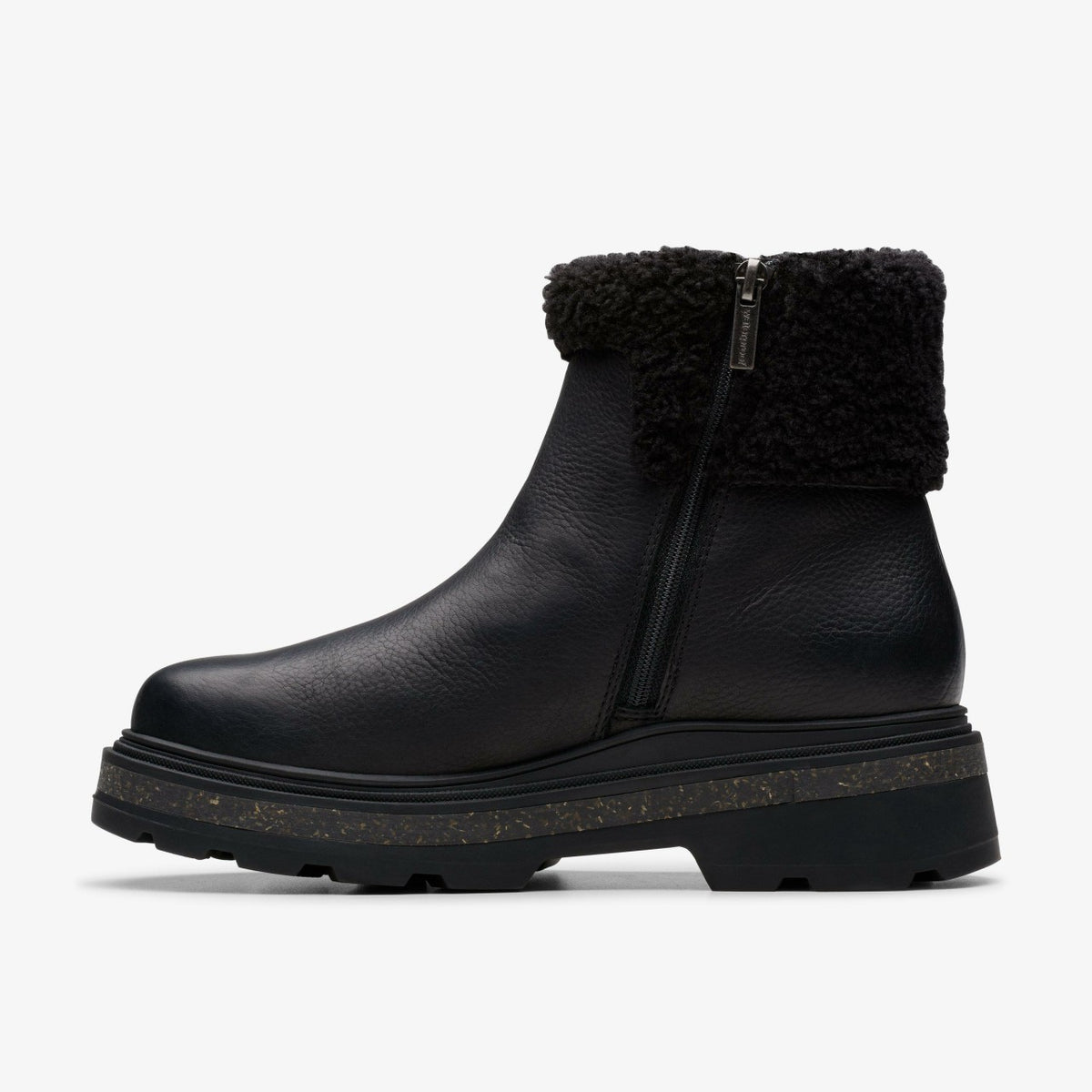 Clarks Hencroft Madi Waterproof Black Warmlined Leather