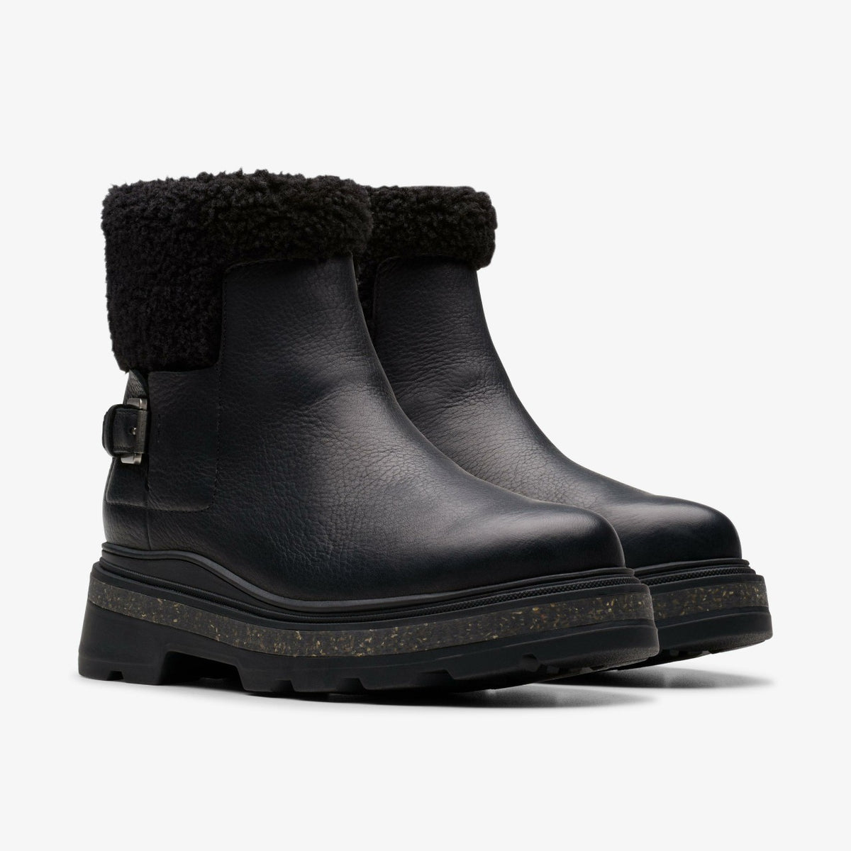 Clarks Hencroft Madi Waterproof Black Warmlined Leather