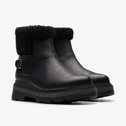 Clarks Hencroft Madi Waterproof Black Warmlined Leather