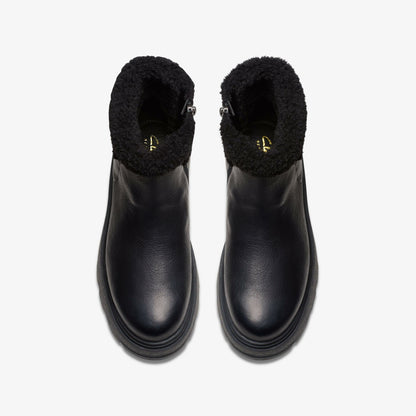 Clarks Hencroft Madi Waterproof Black Warmlined Leather