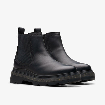 Clarks Hencroft Step Waterproof Black Leather