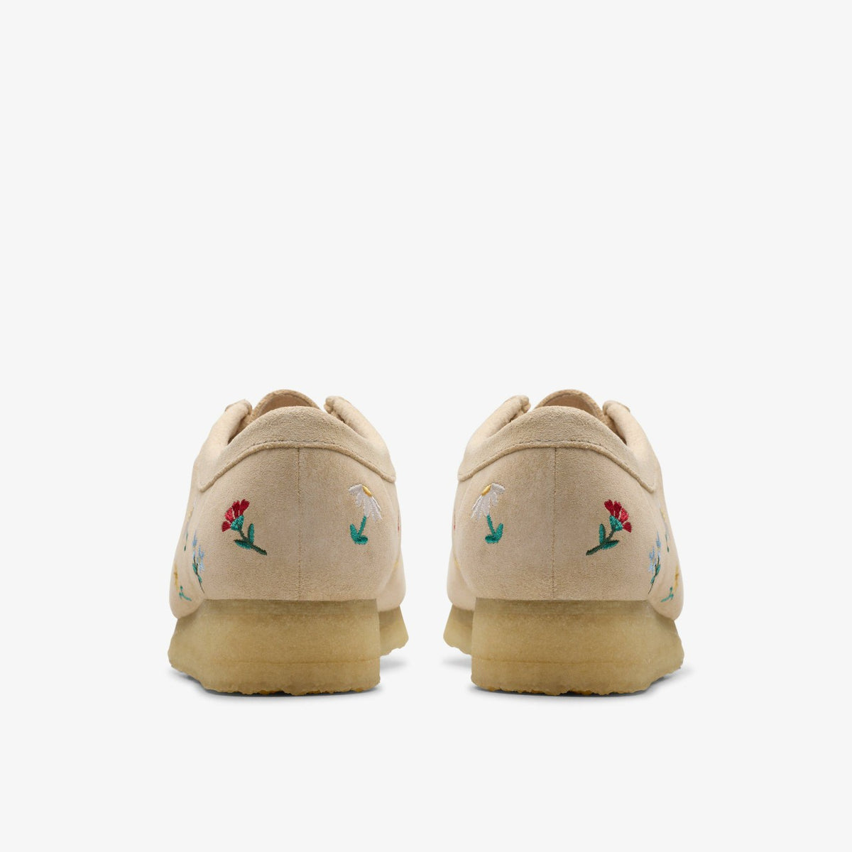Clarks Wallabee Taupe Embroidery