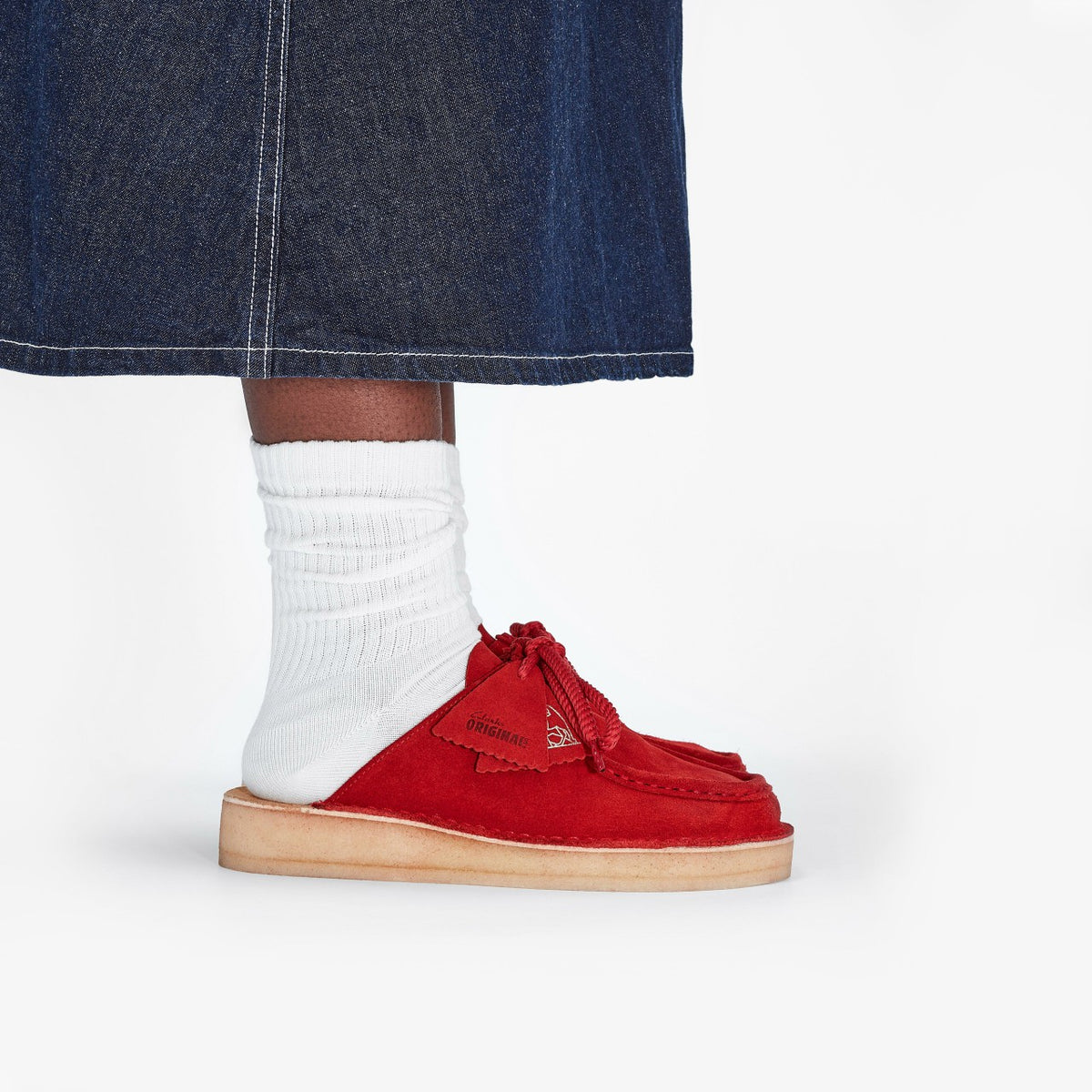 Clarks Desert Nomad Mule Red Suede