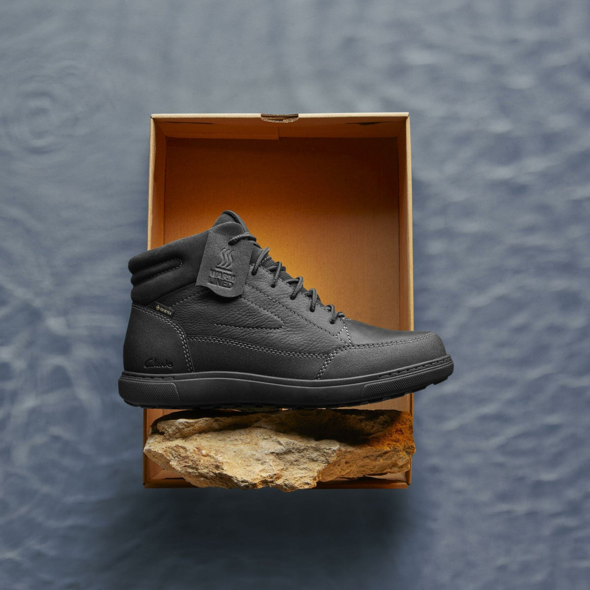 Clarks Mapstone Hi GORE-TEX Black Warmlined Leather