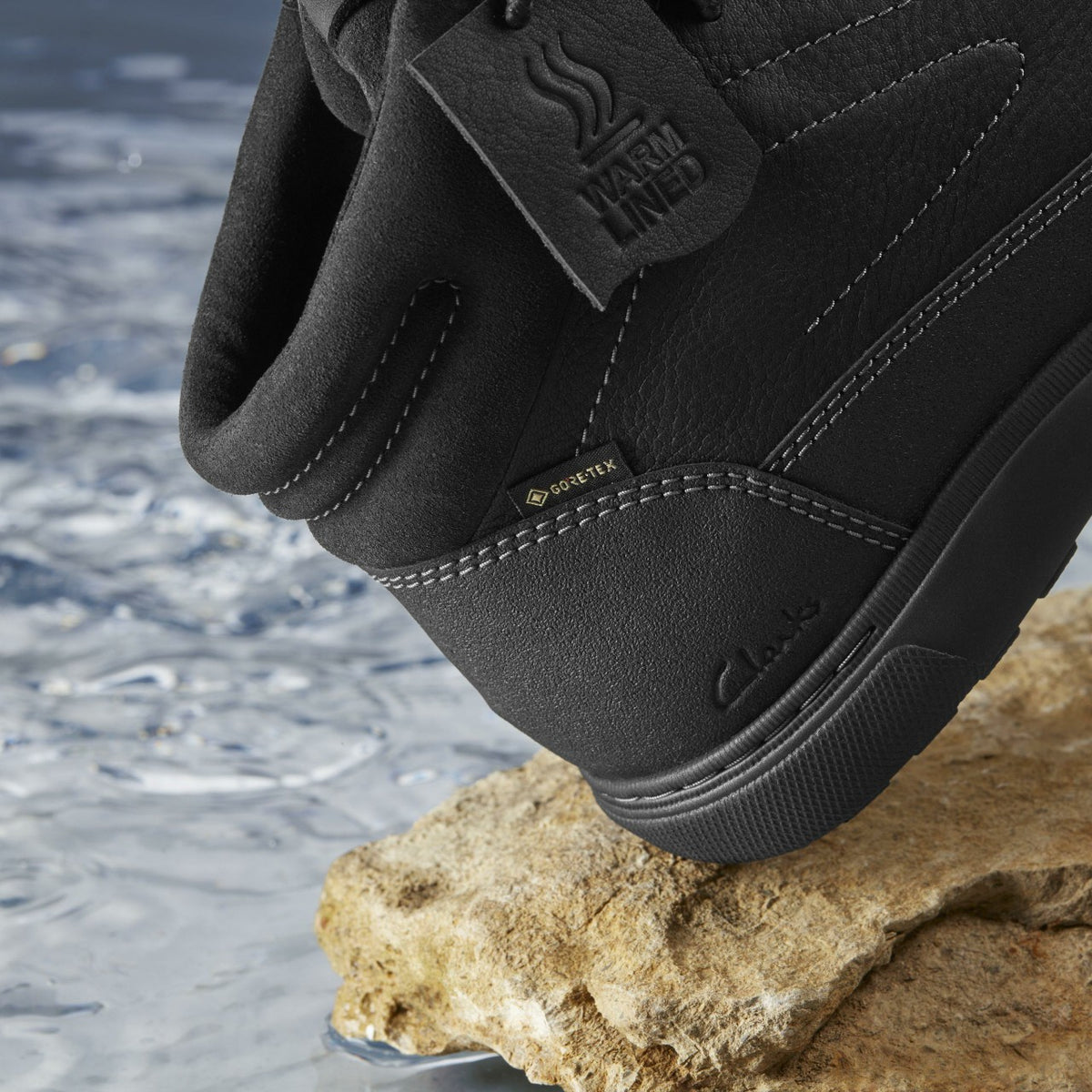 Clarks Mapstone Hi GORE-TEX Black Warmlined Leather