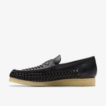 Clarks Wallabee Penny Weave Black Leather