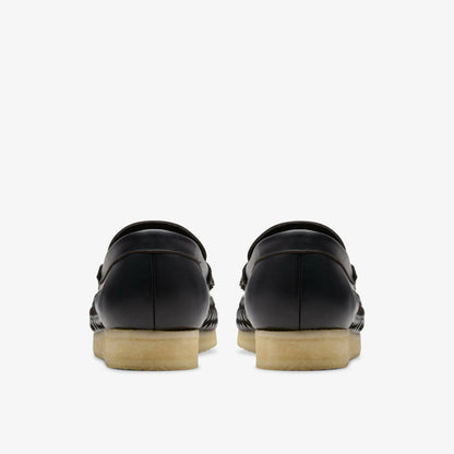 Clarks Wallabee Penny Weave Black Leather