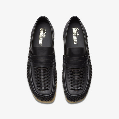Clarks Wallabee Penny Weave Black Leather