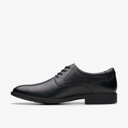 Clarks Eldredge Plain Black Leather