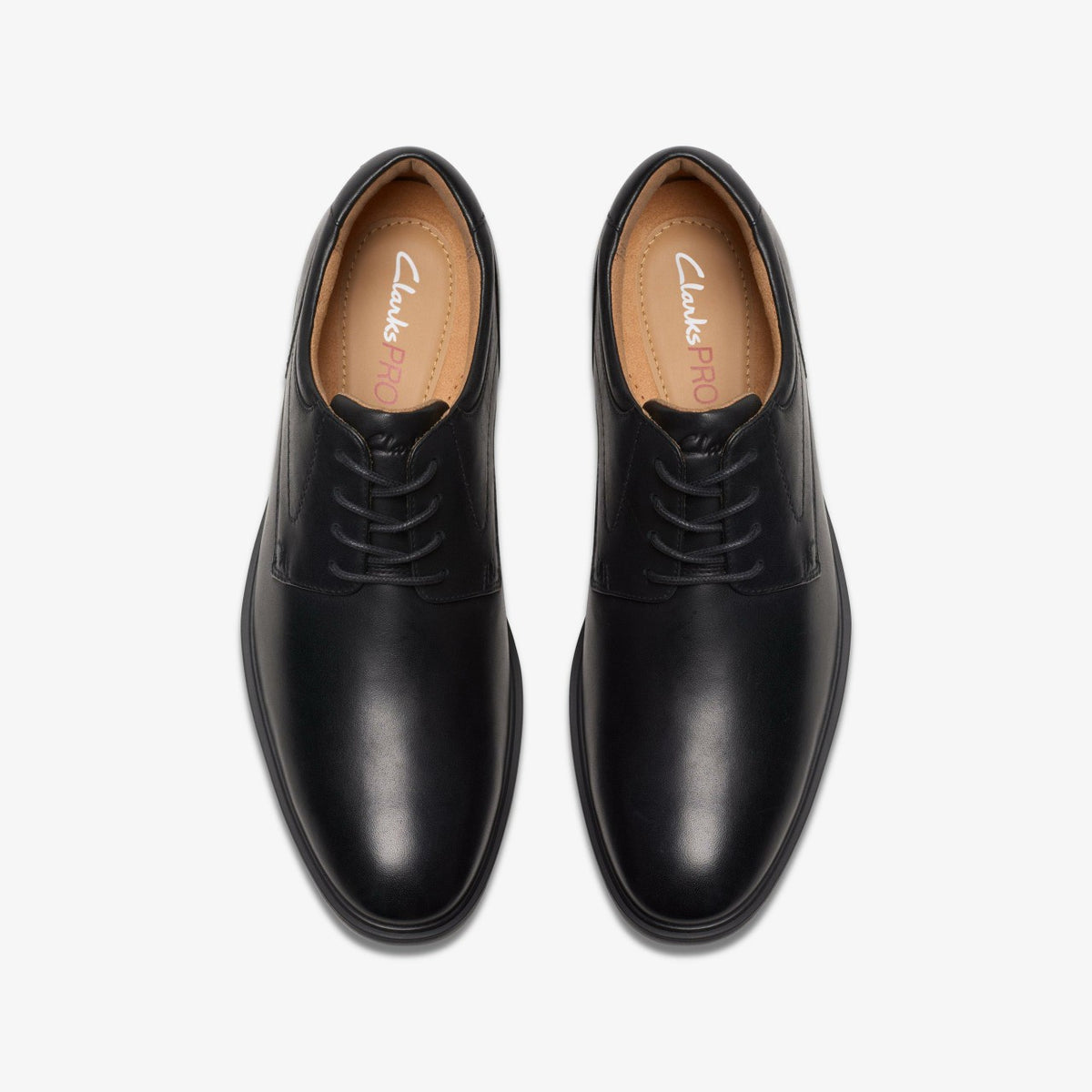 Clarks Eldredge Plain Black Leather