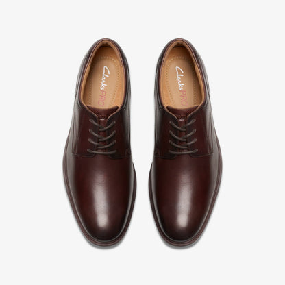 Clarks Eldredge Plain Dark Brown Leather