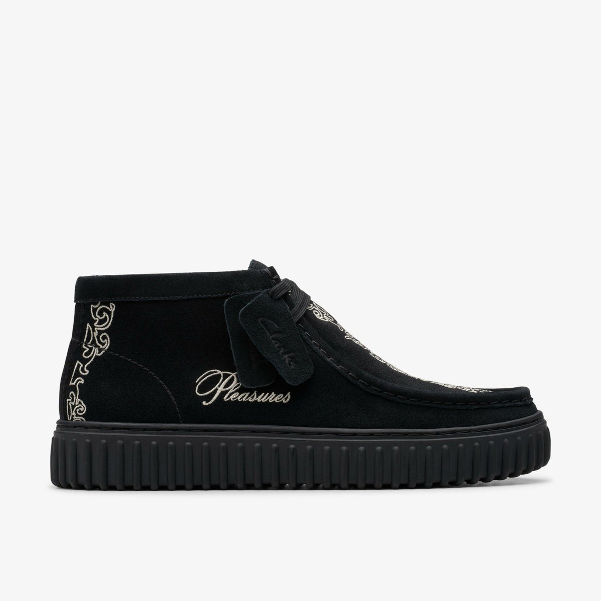 Clarks Torhill Woven Black Suede