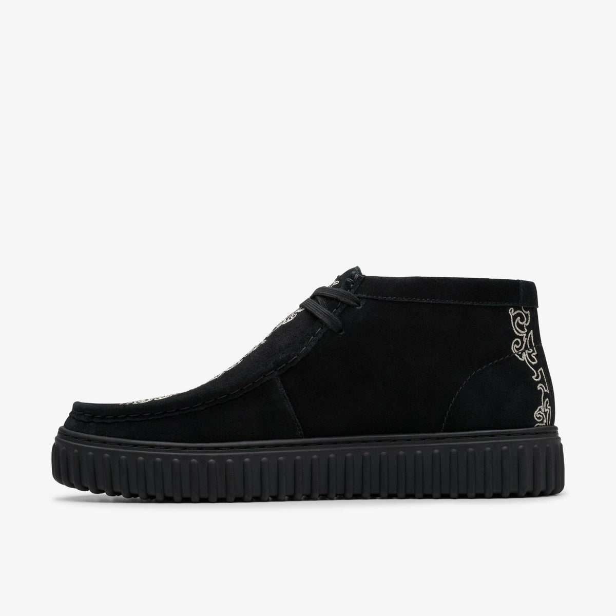 Clarks Torhill Woven Black Suede