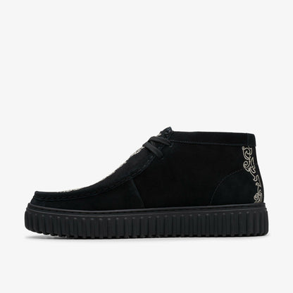Clarks Torhill Woven Black Suede