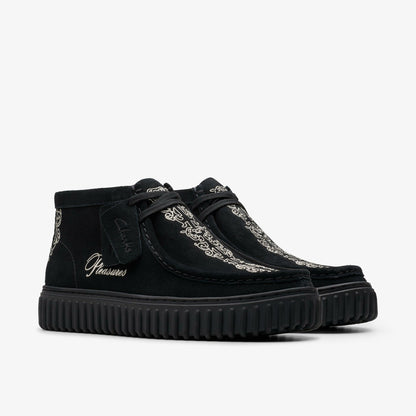 Clarks Torhill Woven Black Suede