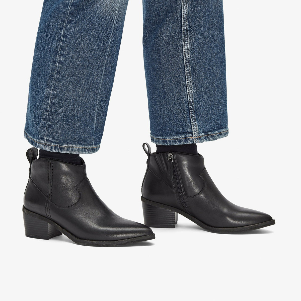 Clarks Morzine Sky Ankle Boot Black Leather