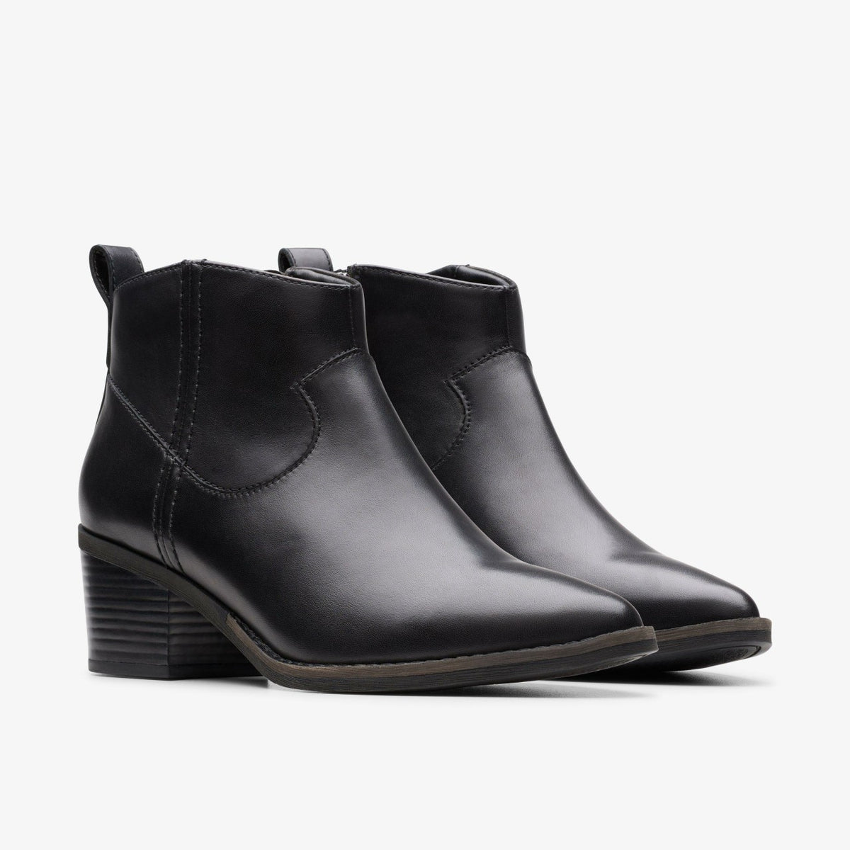 Clarks Morzine Sky Ankle Boot Black Leather