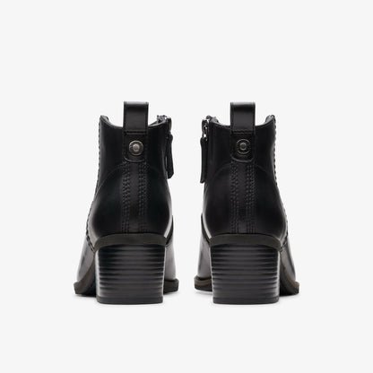 Clarks Morzine Sky Ankle Boot Black Leather