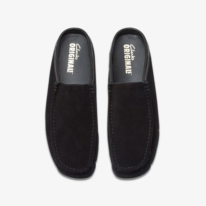 Clarks Wallabee Slip Black Suede