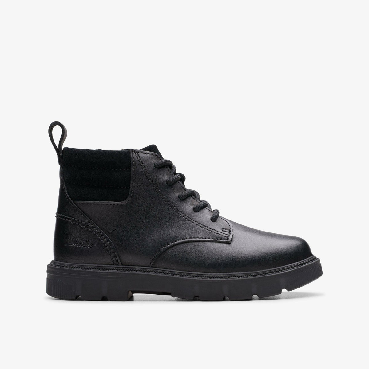 Clarks Lorcam Trail Kid Black Leather