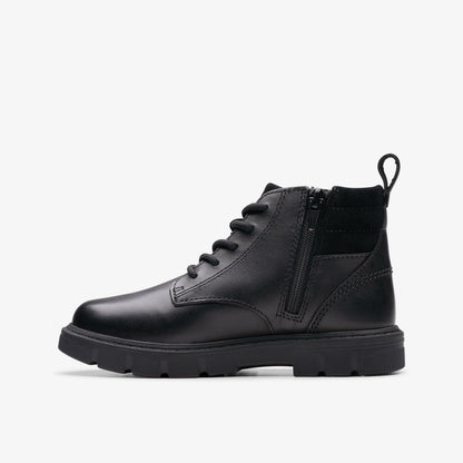 Clarks Lorcam Trail Kid Black Leather