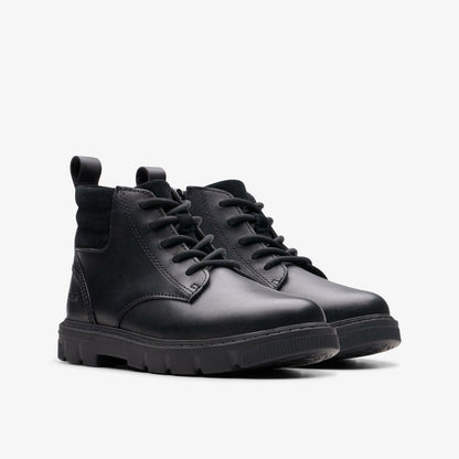 Clarks Lorcam Trail Kid Black Leather