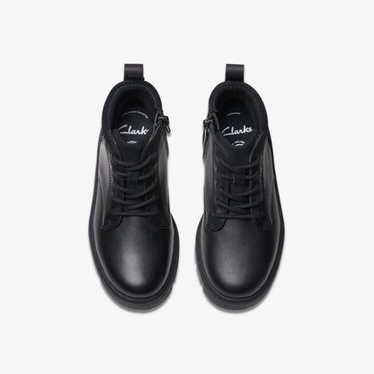 Clarks Lorcam Trail Kid Black Leather