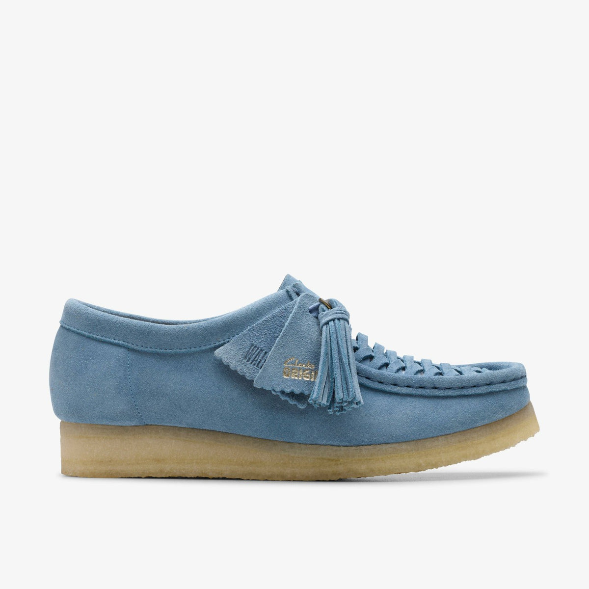 Clarks Wallabee Weave Powder Blue Suede