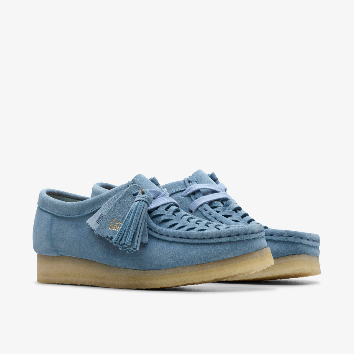 Clarks Wallabee Weave Powder Blue Suede
