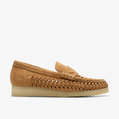 Clarks Wallabee Loafer Weave Tan Suede