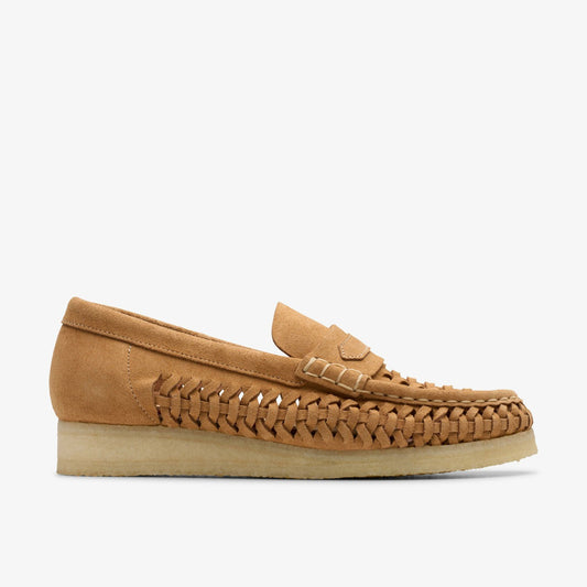 Clarks Wallabee Loafer Weave Tan Suede
